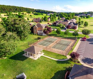 Spring Lakes Staunton Virginia single family homes tennis courts aerial view 1